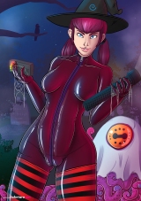 halloween-2023-joan_striped-socks-catsuit-plum