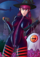 halloween-2023-joan_striped-socks-catsuit-purple