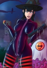 halloween-2023-mavis_striped-socks-catsuit-purple