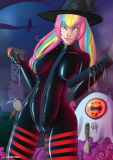halloween-2023-mimi_striped-socks-catsuit-black