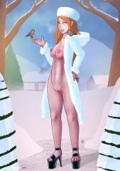 Latex-in-the-snow_Nude-oiled-shoes-coat-hat