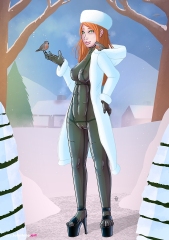 Latex-in-the-snow_Undersuit-green-coat-hat-shoes
