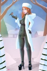 Latex-in-the-snow_Undersuit-green-coat-hat-shoes