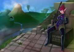 spider-hunter-gun_swimsuit-purple-undersuit-latex-oiled