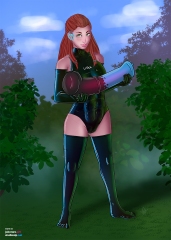 Wild-girl-Aloy_Swimsuit-holding-donger
