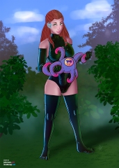 Wild-girl-Aloy_Swimsuit-holding-tentacle