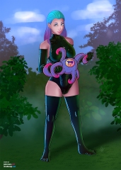 Wild-girl-Catherine_Swimsuit-holding-tentacle
