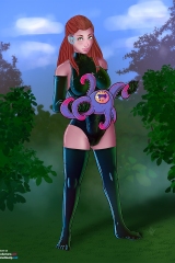 Wild-girl-Aloy_Swimsuit-holding-tentacle
